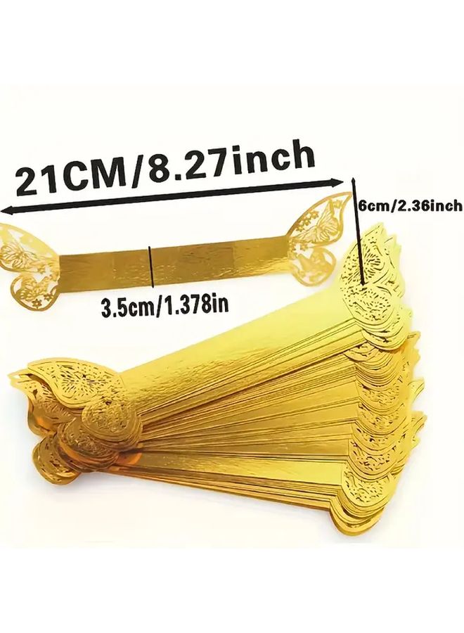 Colorful Pink 50 Pack Butterfly Laser Cut Napkin Ring Foldable Plastic Table Decor - Image 5