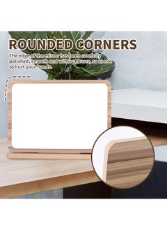Generic Wooden Makeup Mirror, 90° Folding Vanity Mirror, Suitable for Fine Makeup and Daily Skin Care  - Image 5