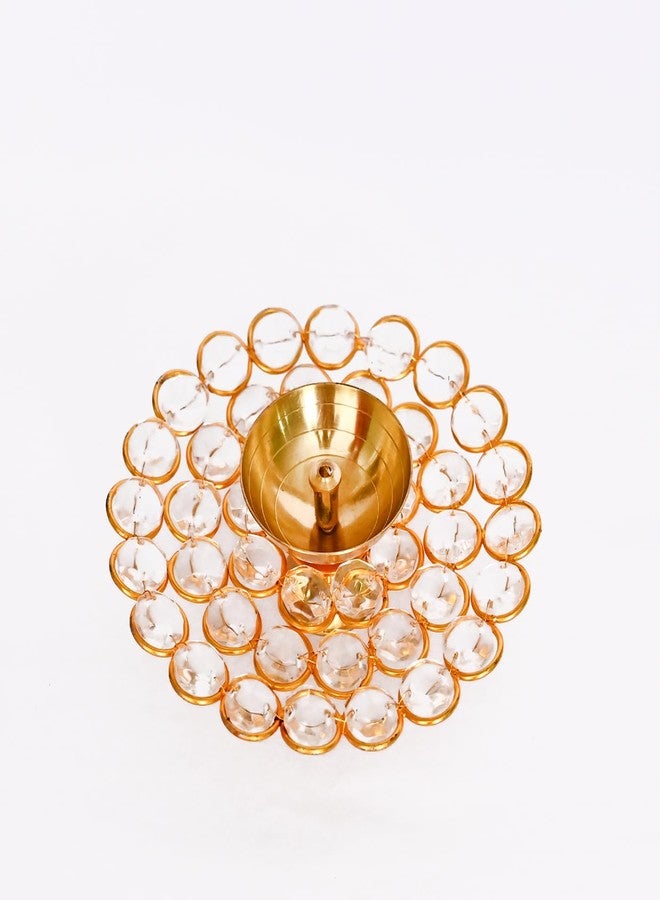 DecorTwist®Brass Diya for Puja 1.7 Inch | Crystal Akhand Diya Oil Puja Lamp | Deepak for Pooja Room Home Decor Pooja Articles | Diwali, Navratri Diya Decoration Items for Home Decor - Image 5