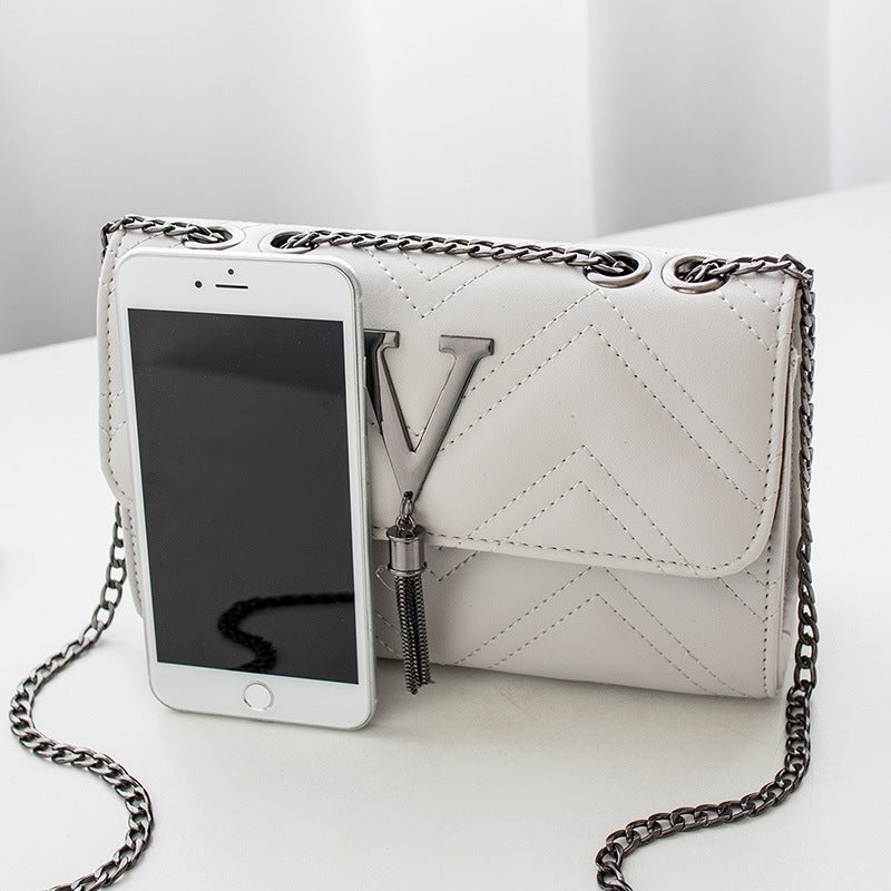 Women'S Shoulder Bag 2020 New Hanging Silk Logo Chain Crossbody Bag Fashionable Casual Multi-Layer Cabinet Small Square Bag - Image 3