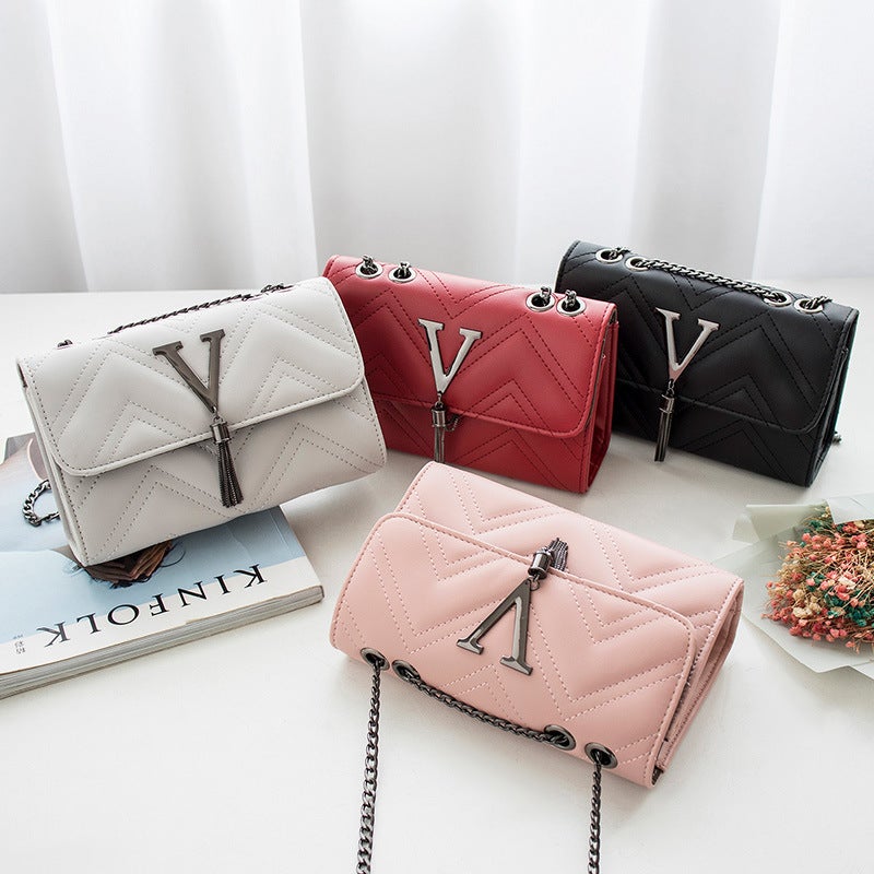 Women'S Shoulder Bag 2020 New Hanging Silk Logo Chain Crossbody Bag Fashionable Casual Multi-Layer Cabinet Small Square Bag - Image 2