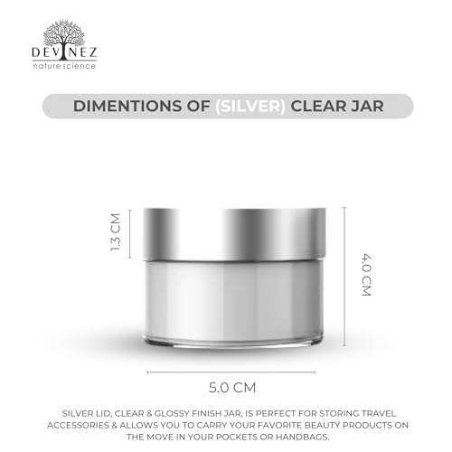 Devinez Multipurpose (Pack of 6) Round Clear Glass Cosmetic Jars,30gm with Inner Liners and Silver Lids, Travel Jars, Refillable for Makeup, Cream, Lotion, Sugar Scrubs, Eye Shadow Paint, Jewelry - Image 2