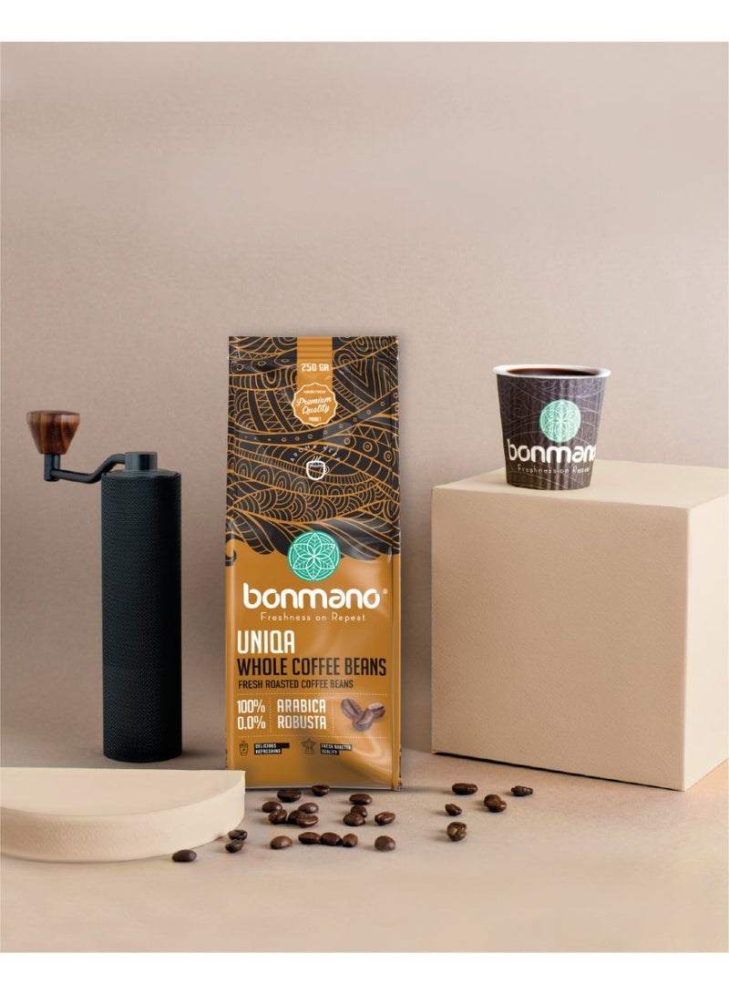 Bonmano حبوب القهوة الكاملة بونمانو يونيكا محمصة طازجة 100% أرابيكا - 250 جرام - Image 3