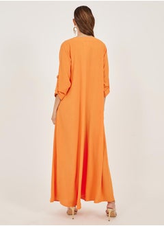Styli Embroidered V Neck A-Line Jalabyia  - Image 5