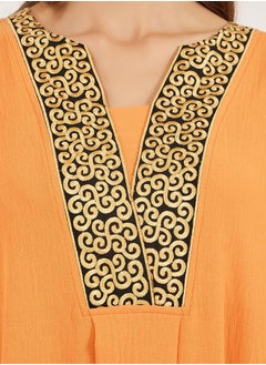 Styli Embroidered V Neck A-Line Jalabyia  - Image 4