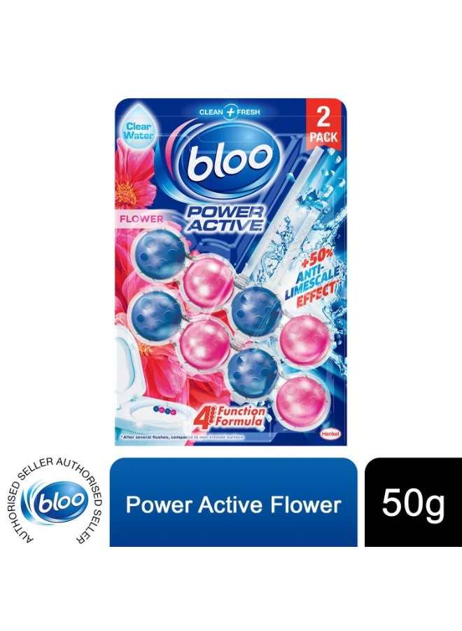 bloo Power Active Flowers Toilet Rim Block 100G - Image 2
