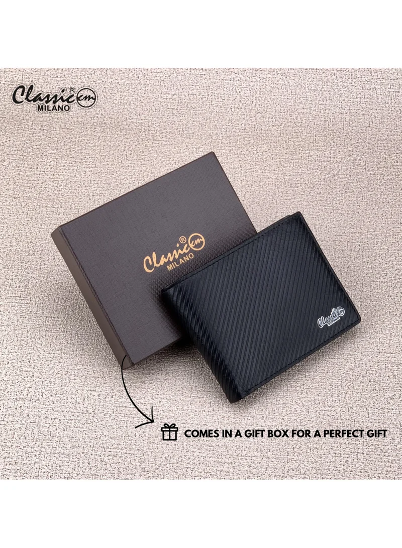 Classic Milano Black (CNH-11) Classic Milano Genuine Leather Wallet for Men – Slim Bifold Men’s Wallet with RFID Blocking, Multiple Card Slots – Stylish Mens Purse Wallets Gift for Husband, Father for Men | Best Price UAE