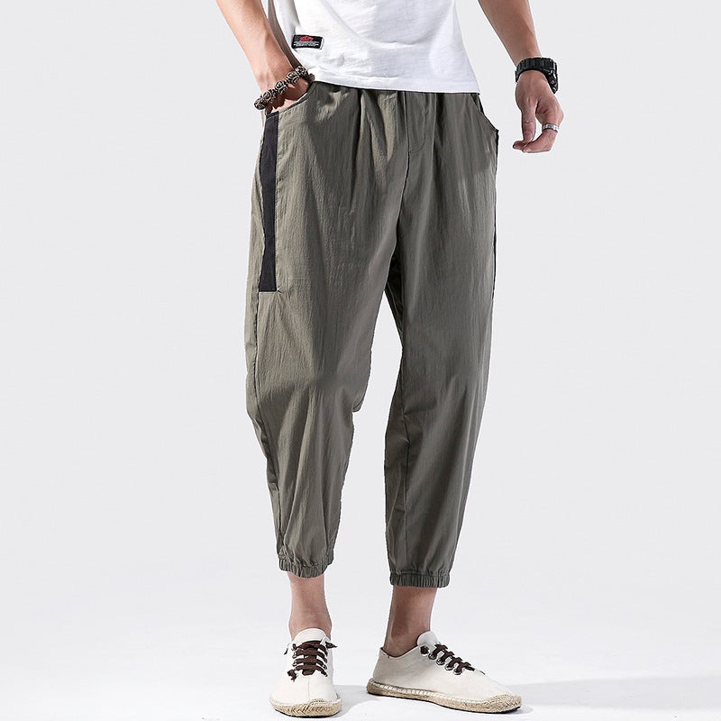 Chinese Style Ankle-Length Pants Men'S 2020 New Arrival Leg-Tight Loose Leg Pants Chinese Style Cotton And Linen Men'S Pants - Image 1
