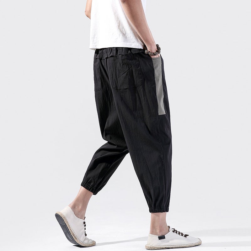 Chinese Style Ankle-Length Pants Men'S 2020 New Arrival Leg-Tight Loose Leg Pants Chinese Style Cotton And Linen Men'S Pants - Image 5