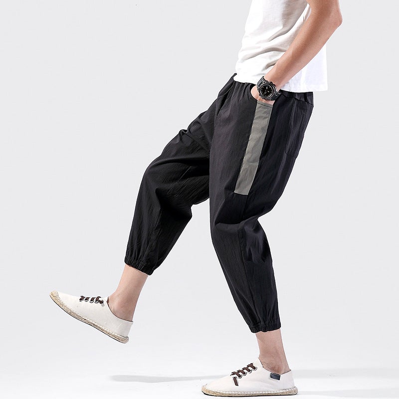 Chinese Style Ankle-Length Pants Men'S 2020 New Arrival Leg-Tight Loose Leg Pants Chinese Style Cotton And Linen Men'S Pants - Image 3