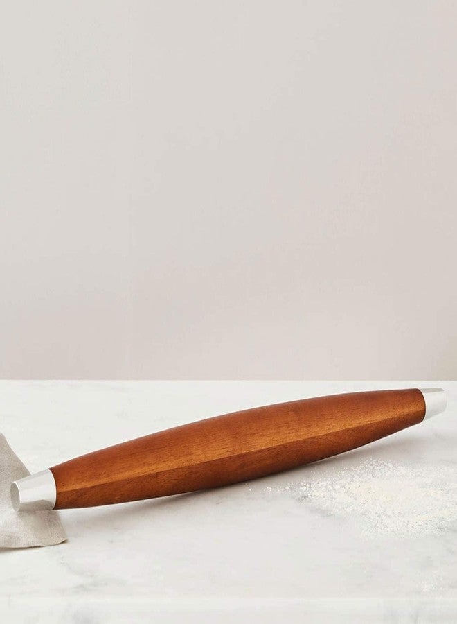 nambe Novo French Rolling Pin | Acacia Wood Roll Pin for Fondant, Pie Crust, Cookie, Pastry, Dough | Tapered Design & Smooth Construction | Essential Kitchen Utensil - Image 5