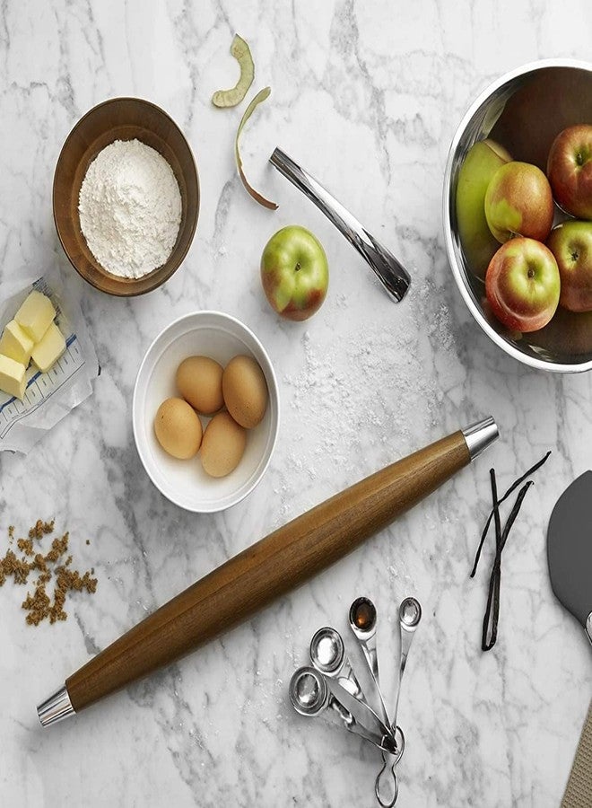 nambe Novo French Rolling Pin | Acacia Wood Roll Pin for Fondant, Pie Crust, Cookie, Pastry, Dough | Tapered Design & Smooth Construction | Essential Kitchen Utensil - Image 4