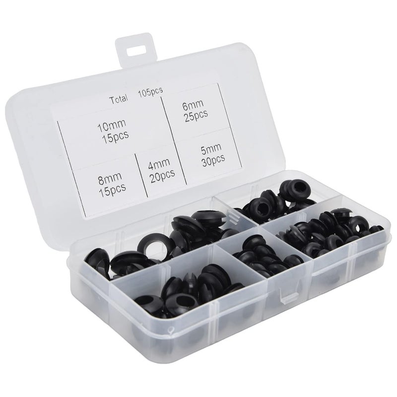 BRRNOO 105 قطعة من حلقات التثبيت المطاطية، حلقات الجلدة الكهربائية، حلقات غسالة الخرطوم، مجموعة لفائف الحماية السباكة - Image 2