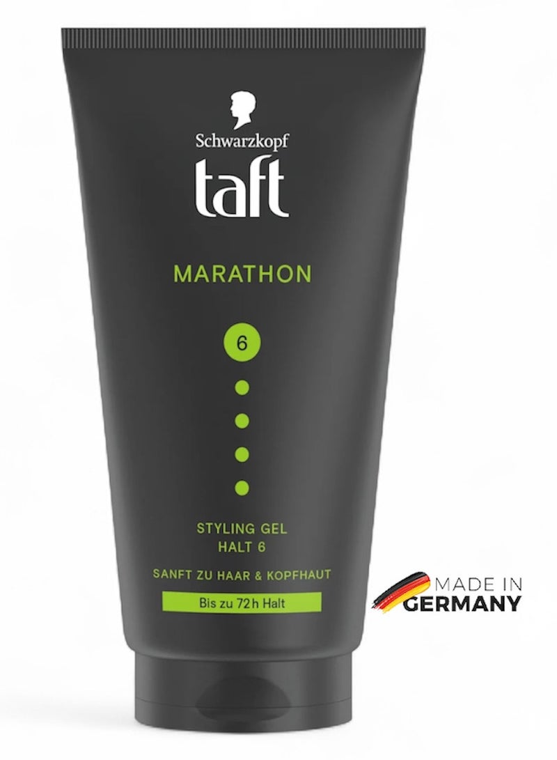 Schwarzkopf German Brand, Hair gel, Schwarzkopf TAFT Marathon Styling Gel – Up to 72 Hours Strong Hold, Water-Resistant, Extreme Endurance for an Energetic Hairstyle,150 Ml. - Image 1