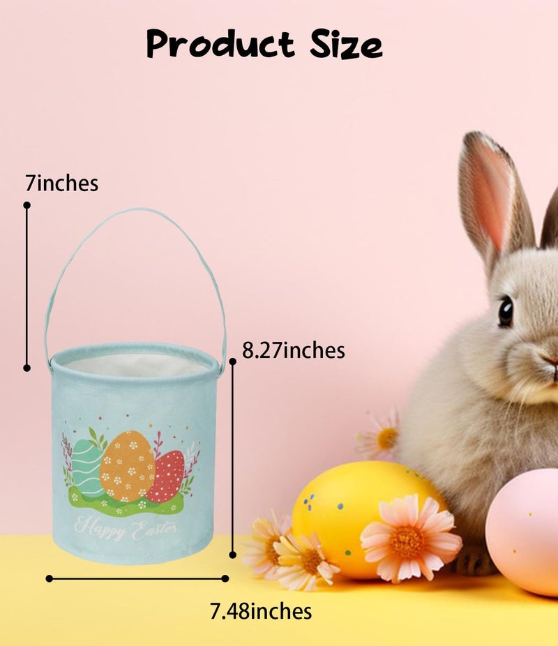 TIBAOLOVER Rectangular Easter Basket Easter Gift Basket for Kids Baby Storage Basket Cute Toy Storage Bin Organizer Shelf Book Basket Easter Room DecorHappy Easter Basket - Image 3