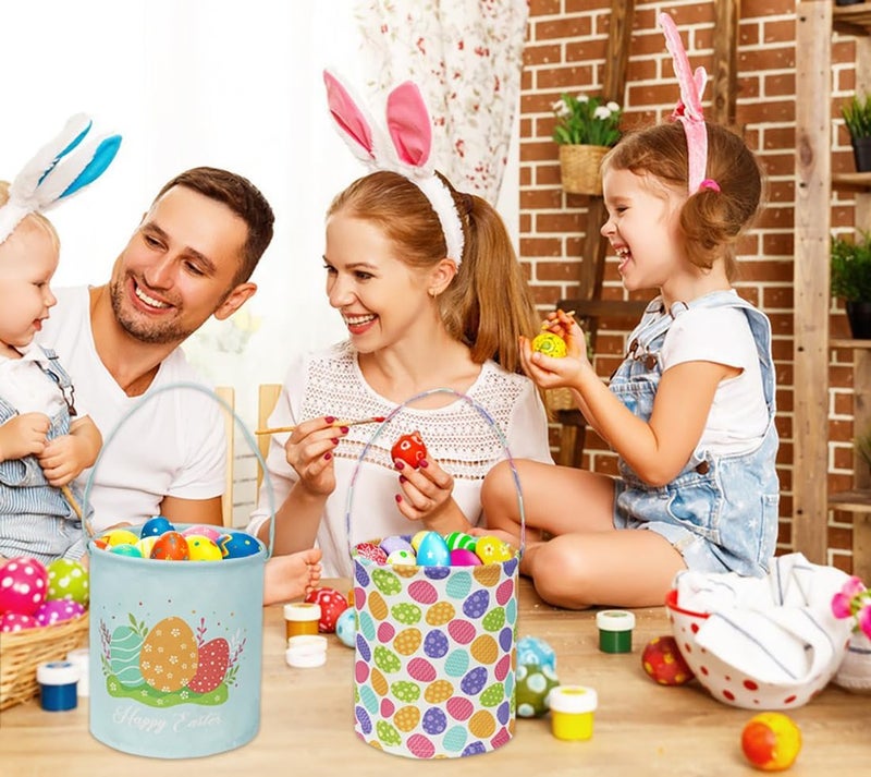 TIBAOLOVER Rectangular Easter Basket Easter Gift Basket for Kids Baby Storage Basket Cute Toy Storage Bin Organizer Shelf Book Basket Easter Room DecorHappy Easter Basket - Image 5