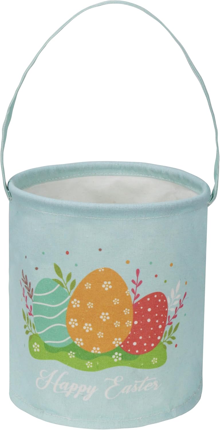 TIBAOLOVER Rectangular Easter Basket Easter Gift Basket for Kids Baby Storage Basket Cute Toy Storage Bin Organizer Shelf Book Basket Easter Room DecorHappy Easter Basket - Image 1