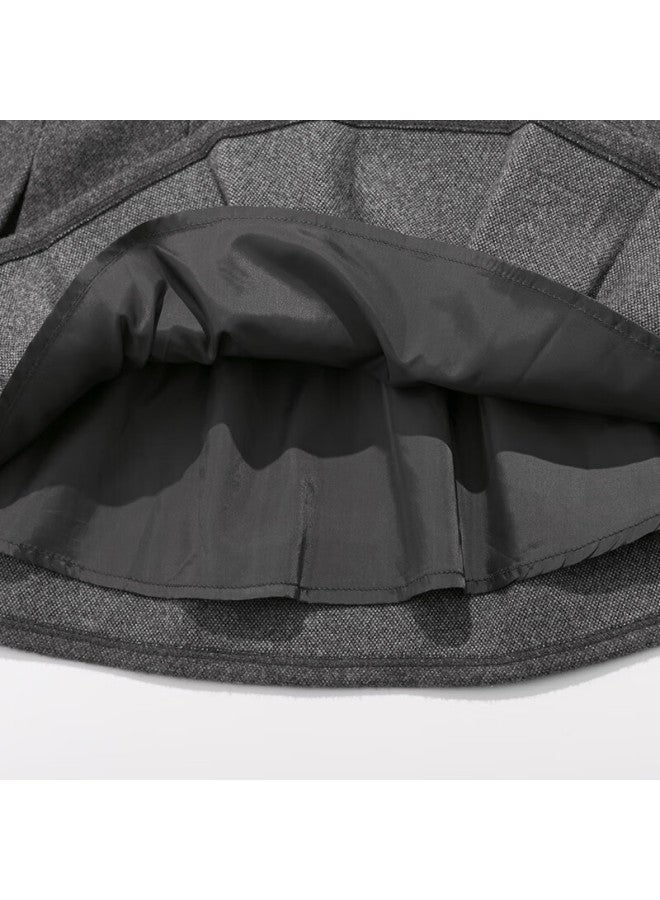 Luobobeibei Girls Pleated Skirt Autumn Winter Korean Style Children's School Woolen Skirt Flower Black 130 - Image 3
