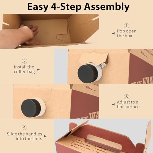 INPARALLUV 10 Pack Disposable Coffee Box Dispensers Coffee to Go Drink Containers Insulated Hot Beverage Dispenser coffee Carrier with Handle Beverage Server for Parties Catering Take Out (96 oz) - Image 4