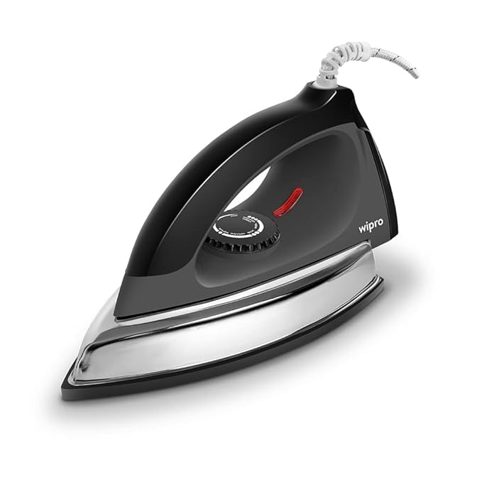 Wipro Elato GD204 1200 Watt Heavyweight Dry Iron, Quick Heat Up, Anti Bacterial German Weilburger Dual Coated Soleplate,5 Modes, Dry Iron Press,Wrinkle Free Clothes in One Shot, 2 Year Warranty,Black - Image 4