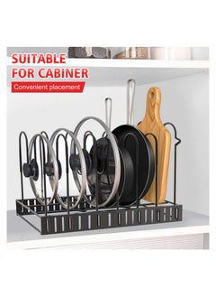 Eworld Pot Rack Organizer with 3 DIY Methods, 8 Tiers Adjustable Stand for Organising Pans and Cookware Kitchen Cabinet and Counter  - Image 4