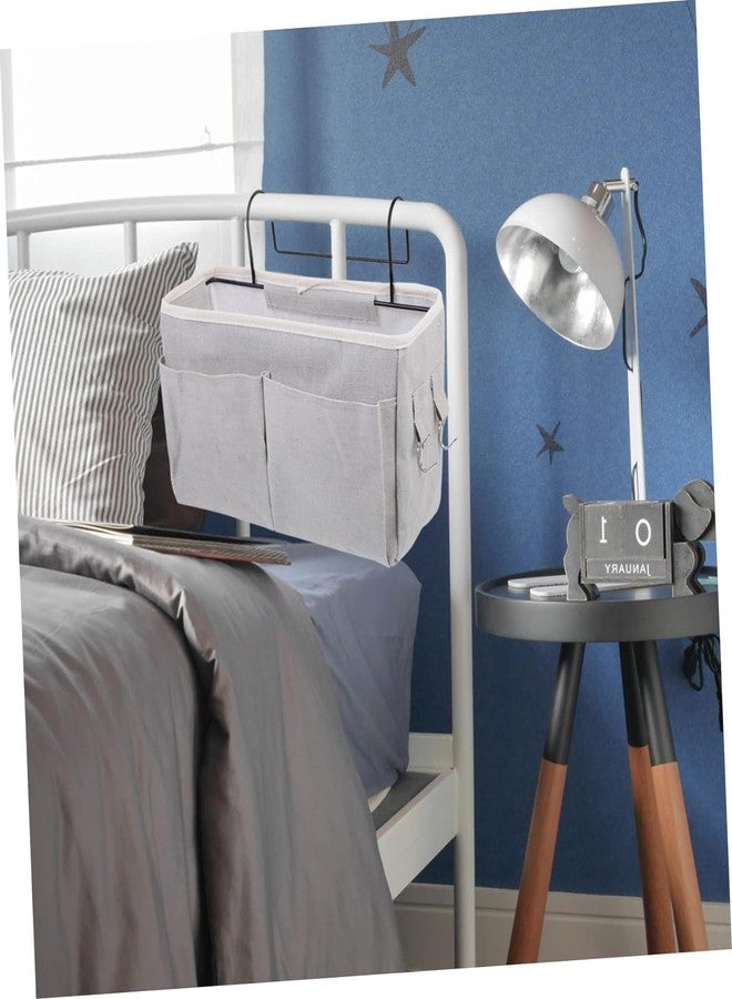 Hidak Bedside Storage bag Organizer Hanging with Metal Hooks for College Dorm Room Hospital Bed Rails Baby Bed Camp Can be Placed Glasses Books Mobile Phones Keys Bag (Multi Color) - Image 2
