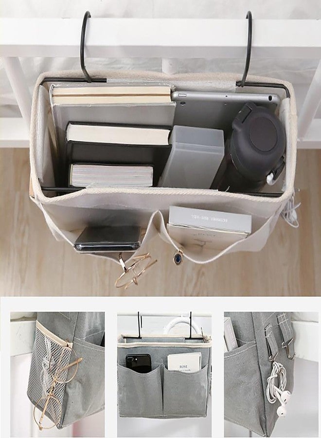 Hidak Bedside Storage bag Organizer Hanging with Metal Hooks for College Dorm Room Hospital Bed Rails Baby Bed Camp Can be Placed Glasses Books Mobile Phones Keys Bag (Multi Color) - Image 5