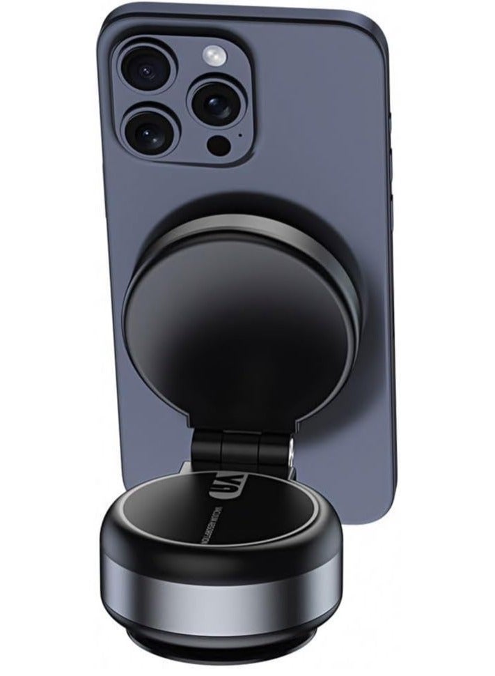 AMBERJACK Vacuum Magnetic Suction Phone Mount Holder, Car dashboard phone mount, Double Side Use Magnetic Folding Phone Holder, Suction Cup,Adjustable Magnetic 360 Rotateable Phone Holder For iPhone, Samsung - Image 3