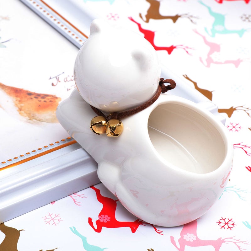 1Pc Ceramic Flower Pot Lovely Cartoon Cat Shaped Planter Pot Desktop Decoration for Home Office (without Plant) - Image 5