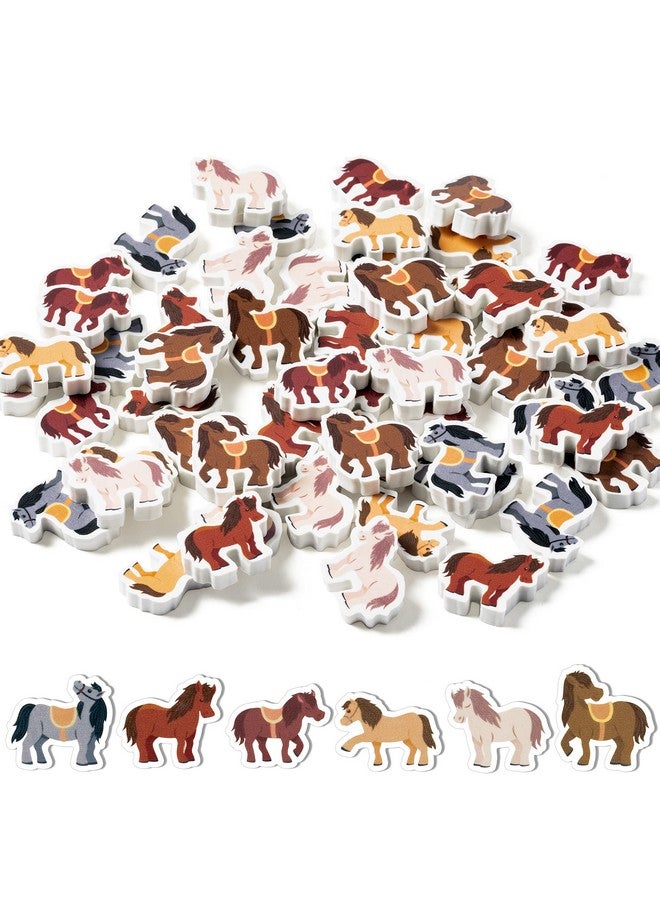 Haooryx 60Pcs Horse Shaped Mini Eraser For Kids Bulk Novelty Horse Animal Pencil Eraser 3D Desk Puzzle Erasers Pet For Student Classroom Reward Prizes Gift Horse Racing Derby Party Favors Supply - Image 1