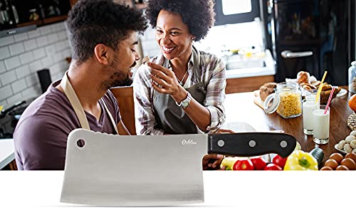 Orblue Orblue Premium Meat Cleaver - Stainless Steel Chef Butcher Knife for Cooking - Professional 7-Inch Blade for Precision Cutting - Perfect for Home Kitchen or Restaurant  - Image 3