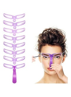 Generic 8 Styles Reusable Eyebrow Stencil Kit with Handle and Strap, Washable Positioning Tool - 5.2 Inch Wide, 4 Inch Long  - Image 1