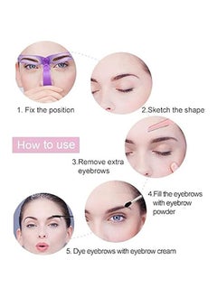 Generic 8 Styles Reusable Eyebrow Stencil Kit with Handle and Strap, Washable Positioning Tool - 5.2 Inch Wide, 4 Inch Long  - Image 3