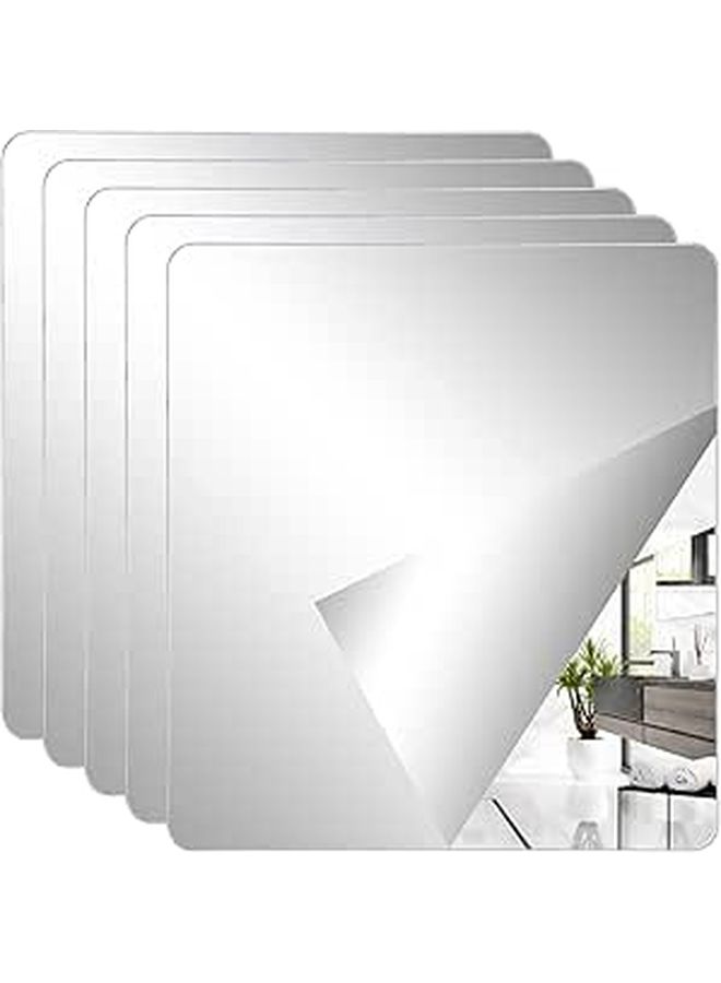 بلاط مرايا غير قابل للكسر ذاتية اللصق 20x20 سم 4 قطع لتزيين الحائط - Image 1