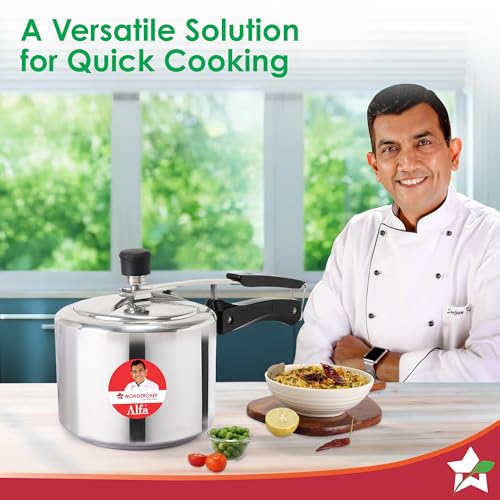 Wonderchef Alfa Aluminium Inner Lid Pressure Cooker | 3 Litre | Sautéing, Steaming, Frying, Boiling, Pressure Cooking | Induction and Gas Cooktops Friendly | BIS Approved | Cool Touch Handles - Image 3