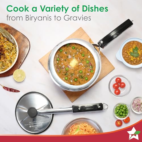 Wonderchef Alfa Aluminium Inner Lid Pressure Cooker | 3 Litre | Sautéing, Steaming, Frying, Boiling, Pressure Cooking | Induction and Gas Cooktops Friendly | BIS Approved | Cool Touch Handles - Image 5
