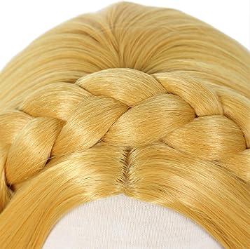 Linfairy Womens Short Blonde Wig Halloween Cosplay Wigs with 2 Elf Ear - Image 2