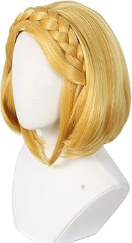 Linfairy Womens Short Blonde Wig Halloween Cosplay Wigs with 2 Elf Ear - Image 4