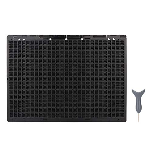 Agatige 27 Lines 30 Cells Braille Writing Slate with Stylus Portable Braille Fingerboard Writing Learning Tool for Blind and Visually Impaired, 12 x 8.7in - Image 1