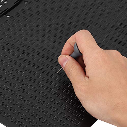 Agatige 27 Lines 30 Cells Braille Writing Slate with Stylus Portable Braille Fingerboard Writing Learning Tool for Blind and Visually Impaired, 12 x 8.7in - Image 2