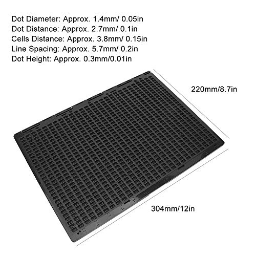 Agatige 27 Lines 30 Cells Braille Writing Slate with Stylus Portable Braille Fingerboard Writing Learning Tool for Blind and Visually Impaired, 12 x 8.7in - Image 4
