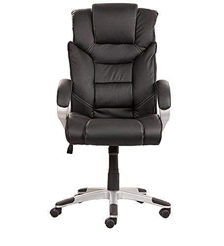 Mezonite Mezonite Orthopedic Boss Chair Breathable Leatherette Office Chair Ergonomic Executive Chair with Spacious Cushioned Seat Heavy Duty Metal Base Rocking Function Black - Image 4