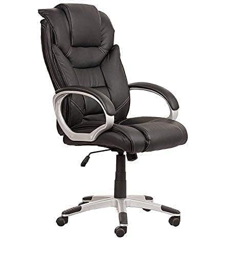 Mezonite Mezonite Orthopedic Boss Chair Breathable Leatherette Office Chair Ergonomic Executive Chair with Spacious Cushioned Seat Heavy Duty Metal Base Rocking Function Black - Image 1