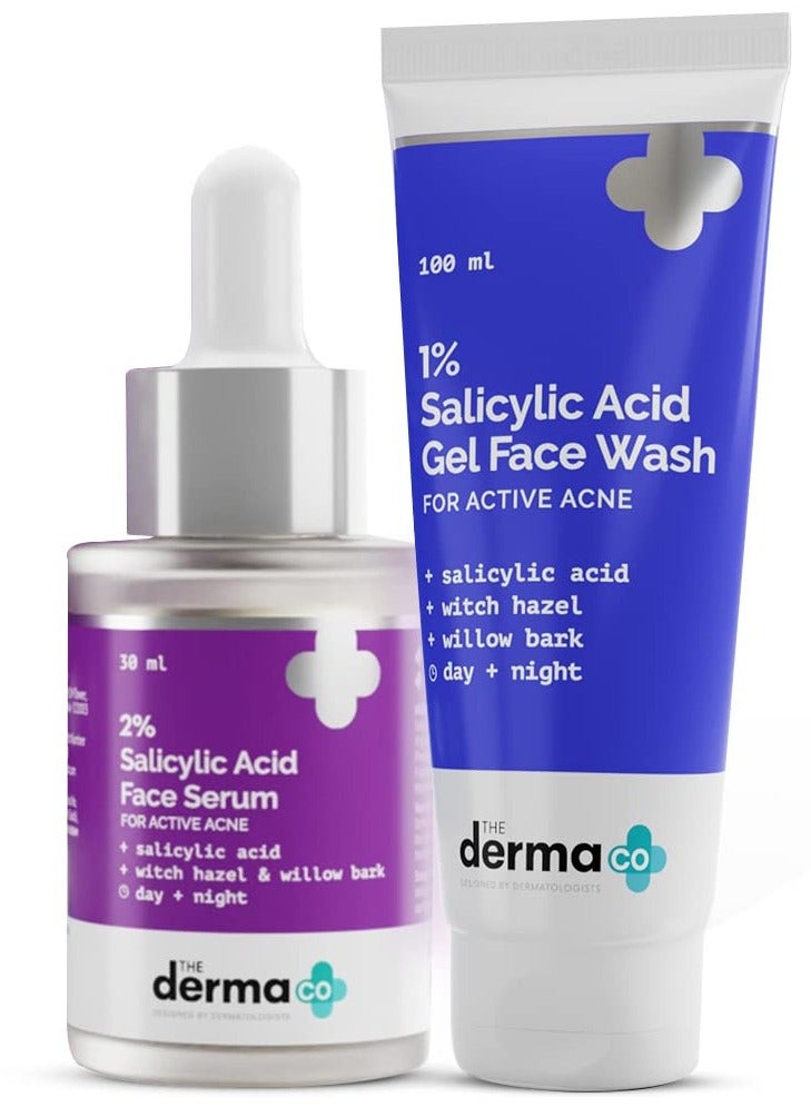 THE derma Co The Derma Co Anti-Acne Regimen Combo - 1% Salicylic Acid Gel Face Wash (100 ml)  - Image 1