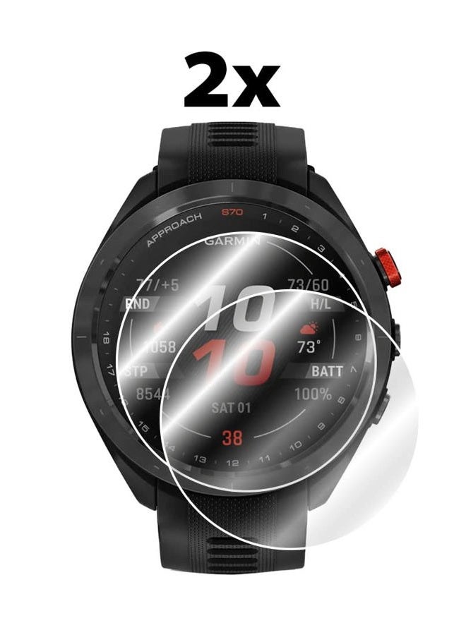 IPG واقي شاشة هيدروجيل غير مرئي لجهاز Garmin Approach S70 سمارت ووتش (2 وحدات) فيلم شفاف عالي الدقة مضاد للخدش - سلس / ذاتي الشفاء / فقاعات (Approach S70، 47 مم) - Image 2