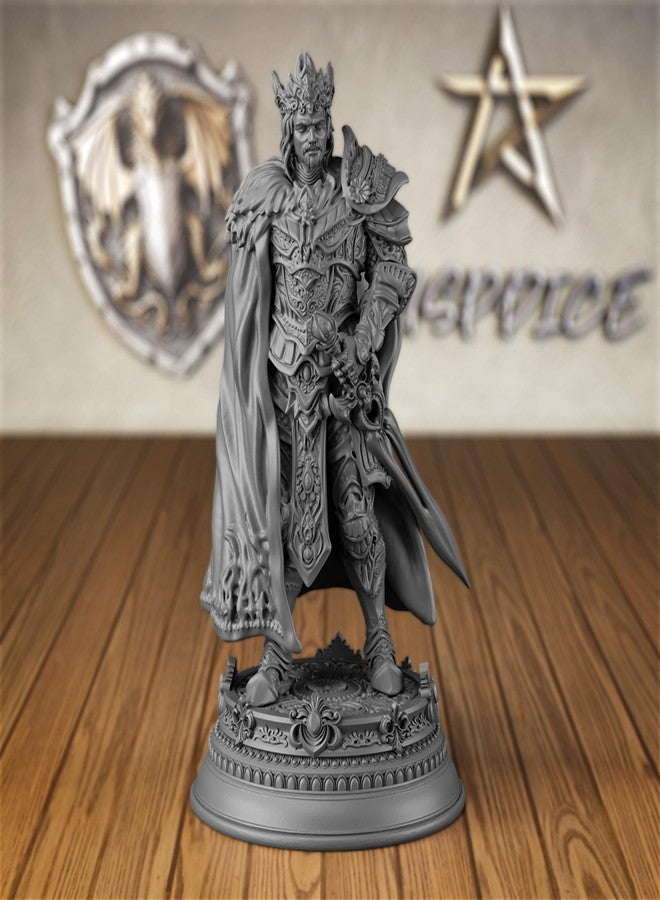 AUSPDICE 32mm Warrior King D&D Miniature Statue for Wargaming and Gaming, 32mm, 3D Printed Fantasy Gaming Mini Ideal for TTRPG Players - Image 1