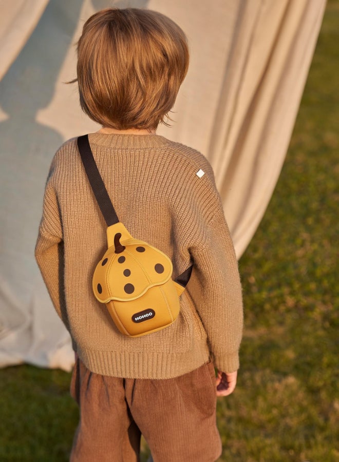 شبيلي حقيبة كروس وكتف وحزام للأولاد والبنات، حقيبة صدر جانبية صغيرة للأطفال بتصميم ألوان متناسقة وخامة قابلة للتهوية، حافظة خصر ميني للاستخدام اليومي والكاجوال والحفلات والسفر ‎(أصفر)‎ - Image 2