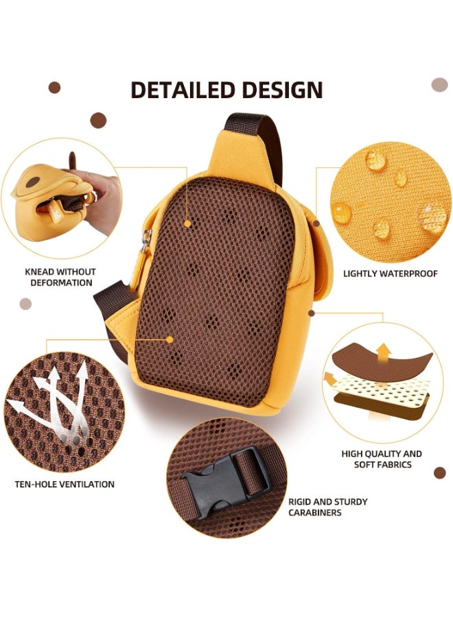 شبيلي حقيبة كروس وكتف وحزام للأولاد والبنات، حقيبة صدر جانبية صغيرة للأطفال بتصميم ألوان متناسقة وخامة قابلة للتهوية، حافظة خصر ميني للاستخدام اليومي والكاجوال والحفلات والسفر ‎(أصفر)‎ - Image 5