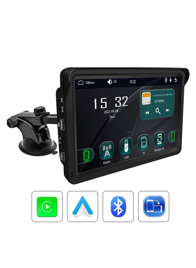 Furtey 7'' HD Touchscreen Car Stereo with Wireless Apple CarPlay & Android Auto - Arabic Menu Support, Night Vision Backup Camera, GPS Navigation (GCC Maps), Bluetooth 5.0, Heat Resistant Design for Middle East  - Image 1