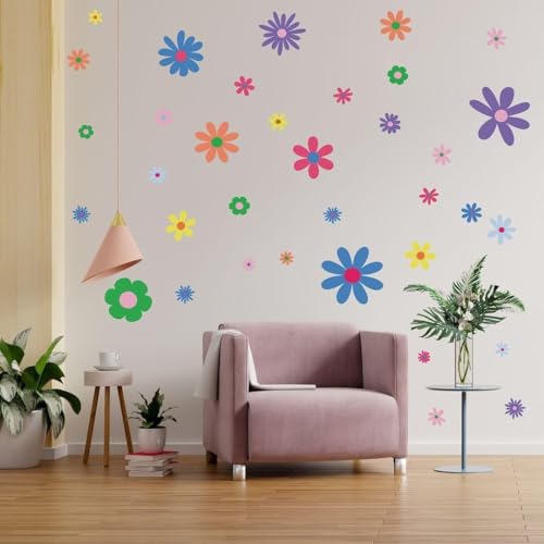 CVANU 9 Sheets of Beautiful Multicolor Flowers Wall Sticker Printed on Frosted Vinyl Self-Adhesive for Wall Decoration (8.3inchX11.7inch)_F164 - Image 3
